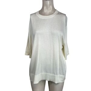 Banana Republic Cream Short Sleeve Forever Sweater